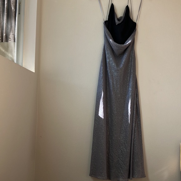 Cowl neck low back glistening midi dress - Picture 13 of 16